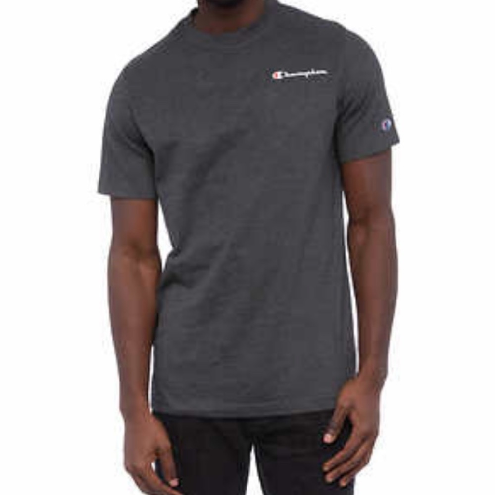 Champion Short Sleeve Tee Graphic Logo T-shirt Unisex Dark Gray Cotton B…